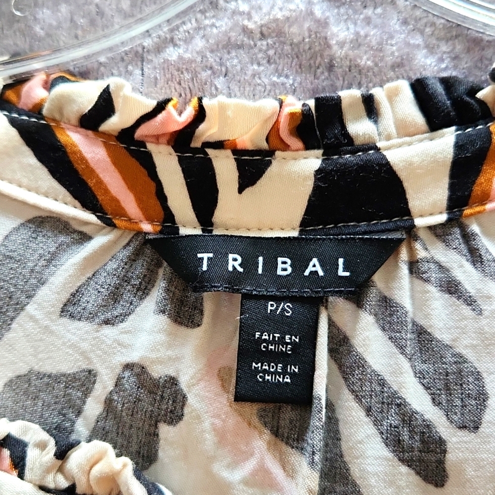 NWOT Tribal size S tango design 3/4 sleeve blouse - Picture 3 of 6